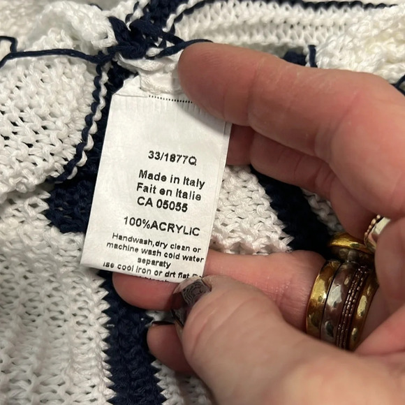 M Made in Italy NWT Open Weave Dolman Sleeve Top XL - Picture 7 of 8